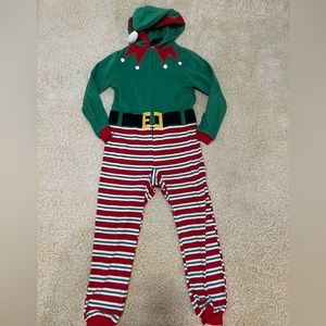 Cat & Jack Christmas Holiday 1 Piece Long Sleeve Elf Pajamas Boys size 8